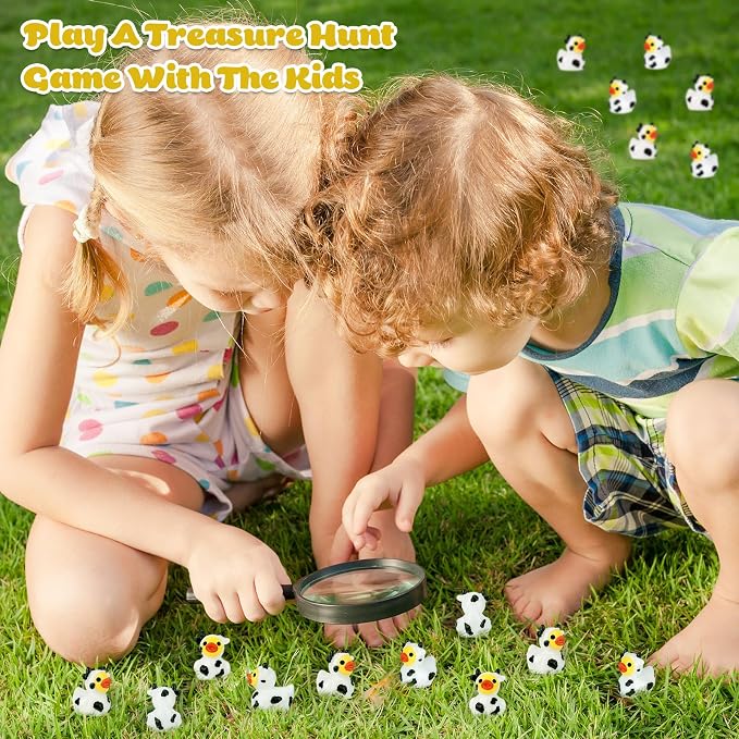 30 Pcs Cow Ducks, Mini Cow Resin Ducks Bulk | Cute Cow Print Duck, Funny Cow-Printed Resin Duck Figurines for Birthday Party Favors Landscape Decorations (Cow Duck)