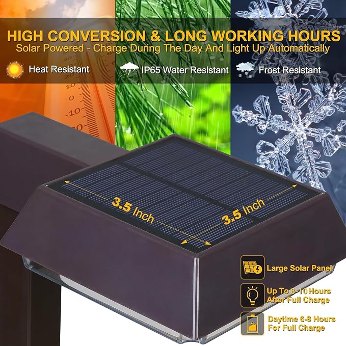 Bobcat Solar Pathway Lights Outdoor Super Bright 300 lumens with 2-in-1 Warm White and Daylight Color Modes, Solar LED Lights Outdoor Waterproof for Path, Sidewalk, Driveway or Walk Way Light(4 Pack)