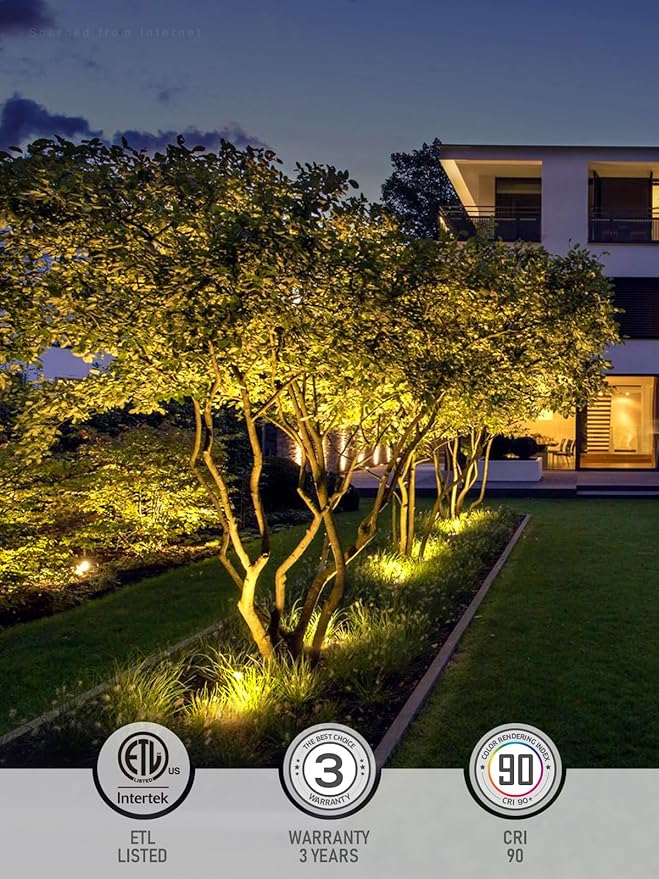 LEONLITE 6-Pack Dia. 4 Inch 3000K Well Lights Grated Top Rock Color | 12-24V AC/DC, CRI90, Landscape LED In Ground Outdoor, Low Voltage Garden Landscaping, Warm White, Aluminum