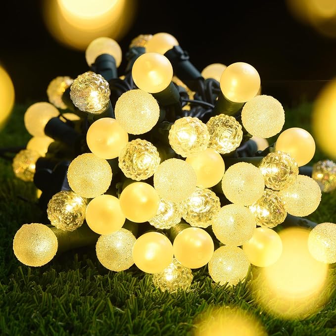 Globe String Lights: 2 Pack 70 LED Mix-Ball Fairy Lights Plug in UL Listed Christmas Tree Lights 19Ft Christmas Outdoor Indoor Fairy Lights for Bedroom Tree Patio Party Garden Wedding, Warm White