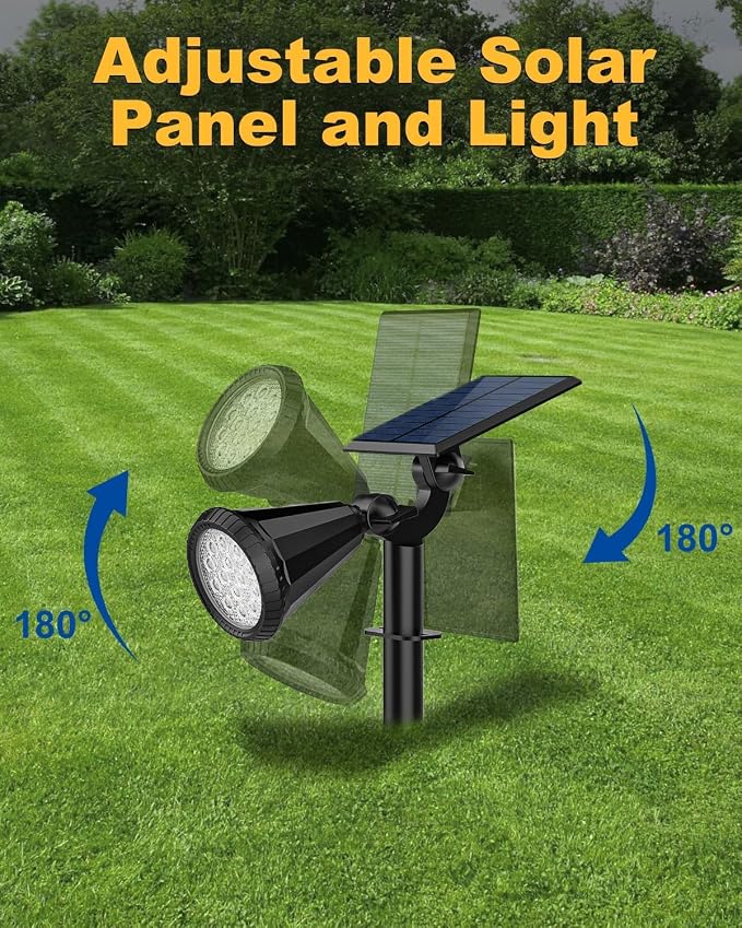 Solar Spot Lights Outdoor Color Changing, 7 Modes/14 LED Outdoor Solar Lights for Yard, Waterproof RGB Multicolor Solar Landscape Spotlights Auto On/Off for Flood, Yard, Tree, Pathway, 10 Pack