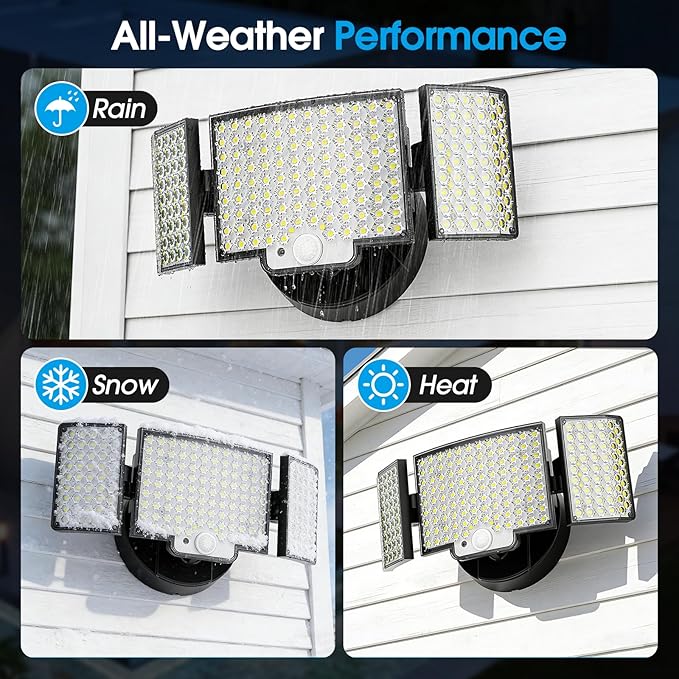 Motion Sensor Outdoor Light Hardwired, 45W 7500LM Security Flood Lights Motion Detector Dusk to Dawn Light, IP65 Waterproof, 220 LEDs Floodlight with Remote Control for Garage, Yard, Porch