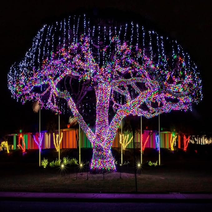 JMEXSUSS 168FT 600 LED Color Changing Christmas Lights Outdoor Plug in | Warm White & Multicolor Christmas Lights with Remote, Christmas Tree Lights Indoor Clear Wire for Outside Xmas Decor