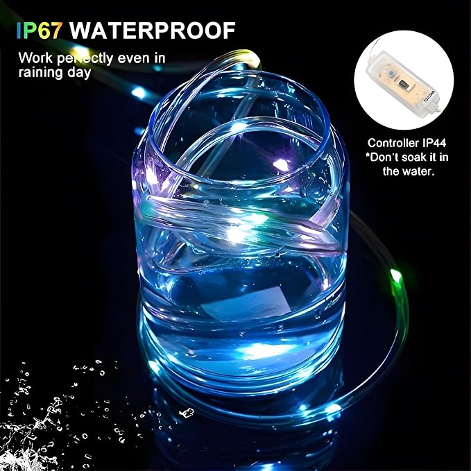 ANJAYLIA 99FT 300 LED Color Changing Rope Lights with Plug and Remote | Led Outdoor Waterproof Rope Light with Color Option, 7 Modes, Timer, Memory, Remote for Bedroom, Deck, and Holiday Decor