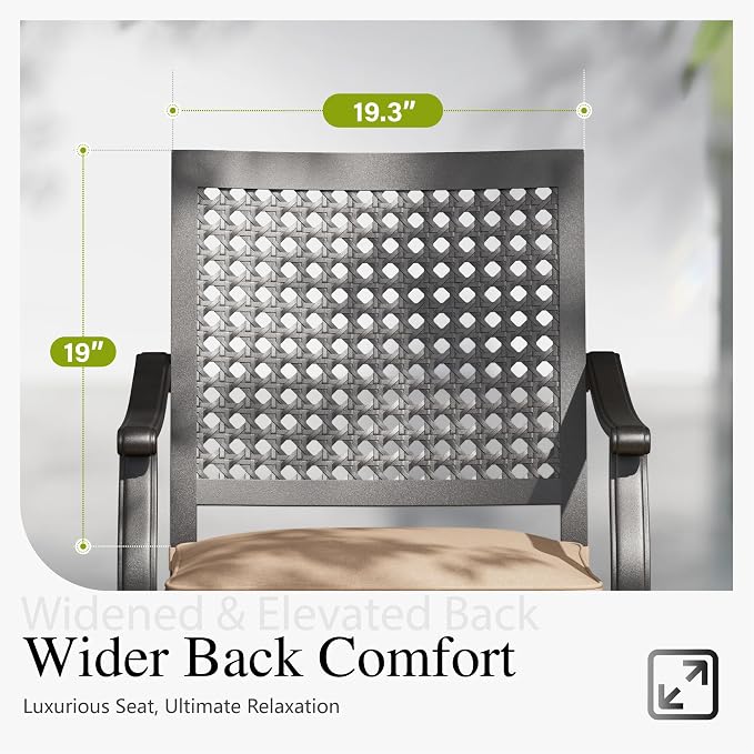 Sophia & William 7 Pieces Patio Dining Set,64" Rectangle Metal Table with Umbrella Hole,Swivel Chairs with Seat Cushions, Outdoor Conversation Furniture for Porch Backyard Balcony Deck