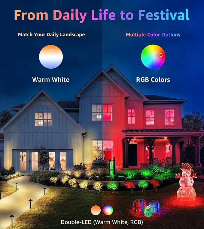 SUNVIE RGBW Outdoor Spotlight 12W LED Landscape Spotlights 120V Color Changing Spotlight Outdoor with Remote Control Waterproof LED Spot Lights Landscape Lights for Yard Patio Garden Lawn, 1 Pack