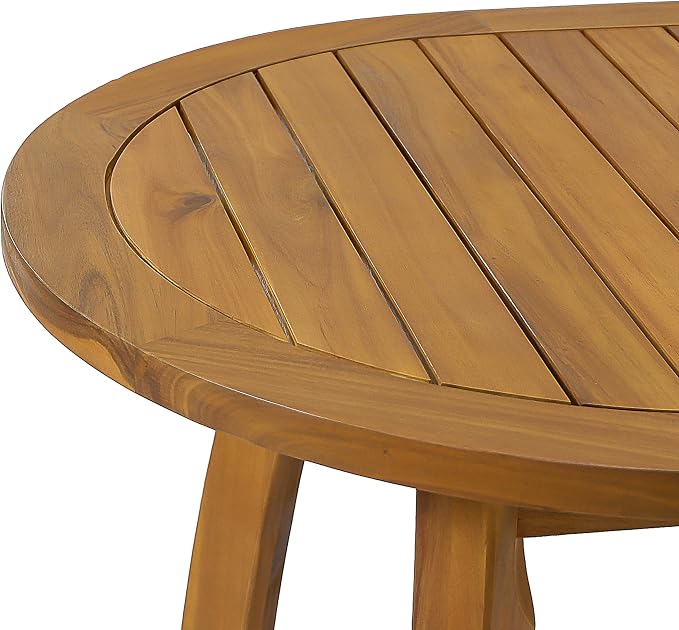 Christopher Knight Home Outdoor Dining Set with 70" Oval Acacia Wood Patio Table and 6 Rope Woven Dining Armchairs with Cushions, Teak Finish Outdoor Table and Chairs Set for Patio Deck Garden Dining