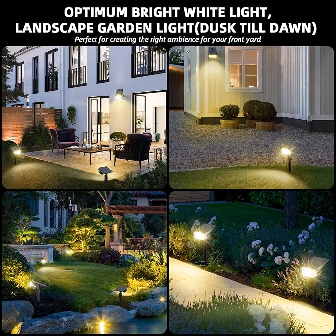 LEREKAM Solar Spot Lights Outdoor Landscape Light, 40 LEDs Solar Landscape Spotlights Outdoor Waterproof Auto On/Off Garden Lights, Outdoor Solar Lights for Yard Palm Tree Driveway Patio Pool