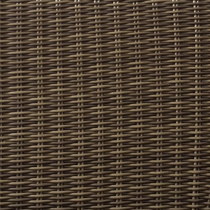 HomeStock Tuscan Treats Outdoor Wicker Rectangular Tempered Glass Top Coffee Table, Brown, 17.75" D x 40" W x 21" H, Durable Steel Construction, Modern Outdoor Patio/Lawn Coffee Table