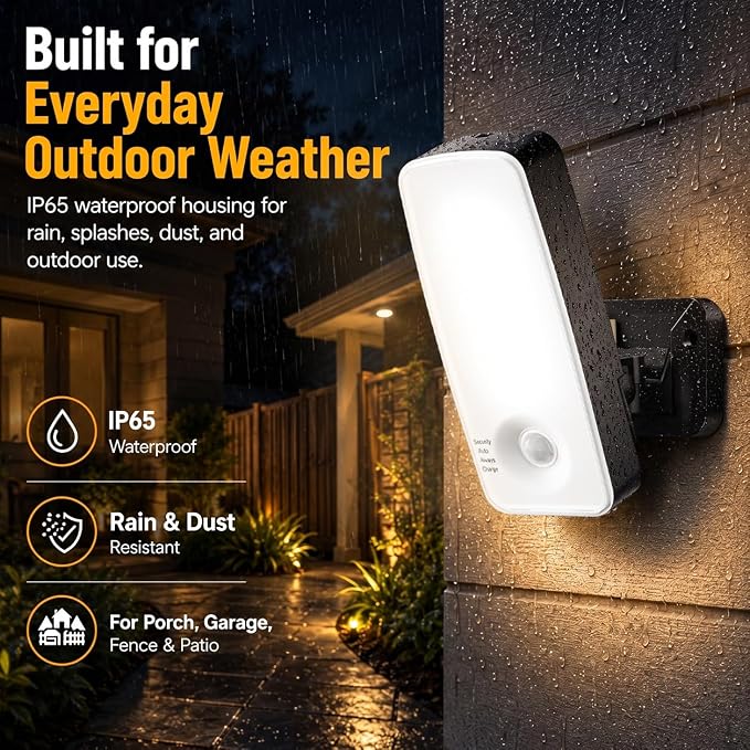 TANBABY Rechargeable Outdoor Wall Lights with Motion Sensor, 2 Pack | 12000mah Wireless Security Light With Remote, 3 Modes, 3CCT Dimming, IP65 Waterproof Led Outdoor Lighting for Porch, Garage