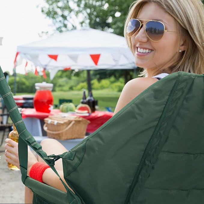 Tranquillo Hanging Hammock Chair, Patio Swing Chair, Outdoor Swing Chair with Headrest, Armrest, Cup Holders, Porch Swings Outdoor and Hammock Tree Straps, Net Moss Green