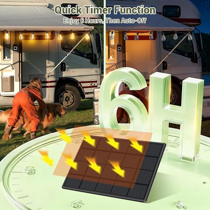 50FT Solar String Lights Outdoor, 18+1LED Shatterproof Bulbs with Remote & USB Port, Waterproof 3 Modes Dimmable Solar Lights for Backyard, Patio, Camping