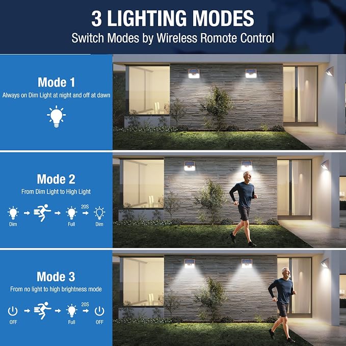 Solar Lights Outdoor Waterproof [12 Packs/140 LEDs], 3 Lighting Modes Solar Motion Sensor Light Outdoor, Ultra Bright Security Lights Outdoor Solar Lights for Outside Fence Patio Deck[Brown]