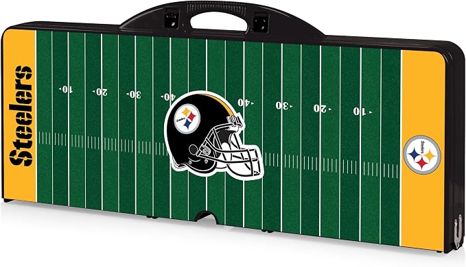 PICNIC TIME NFL Picnic Table Portable Folding Table with Seats and Umbrella