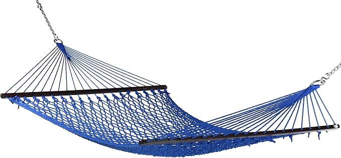 Rope Hammock and Tri Beam Stand (Dark Blue Hammock and Black Stand)
