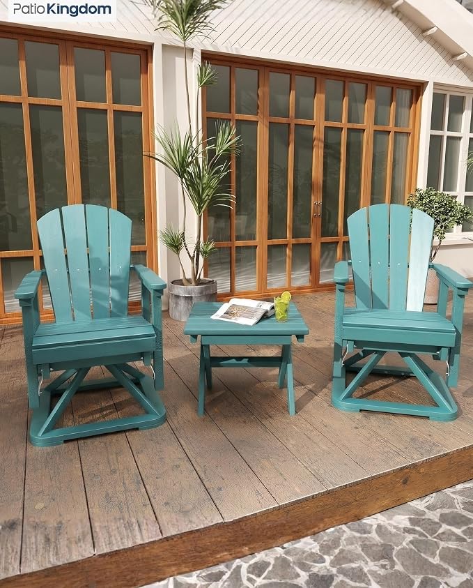Outdoor Folding Side Table, Lightweight & Space-Saving Design, All-Weather HDPE Material, Realistic Wood-Grain Finish (Aruba Blue,1 Table)