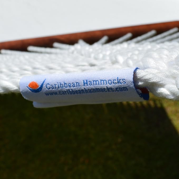 Jumbo Caribbean Hammock - 55 Inch - Soft-Spun Polyester - White
