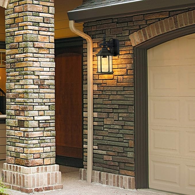 DESIGNERS FOUNTAIN Devonshire Outdoor Light Fixture, 14 Inch Exterior Wall Lantern Sconce for Front Door, Patio and Porch, Black, 2961-BK (Pack of 6)