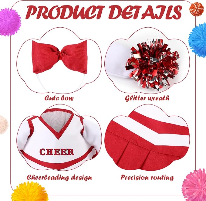 2 Pcs Cheerleader Porch Goose Outfit Clothes Cheerleading for 23" Goose Costume Garden Yard Outdoor Decorations