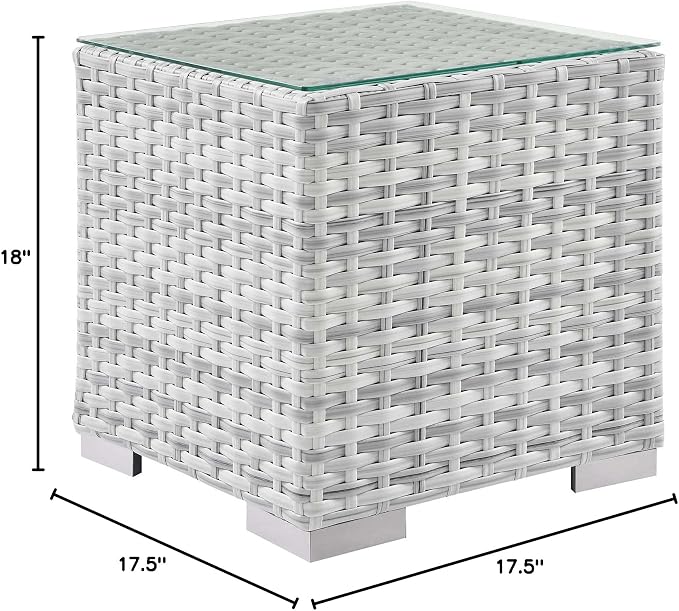 Modway EEI-4300-LGR Side Table, Light Gray, 17.5 x 17.5 x 18