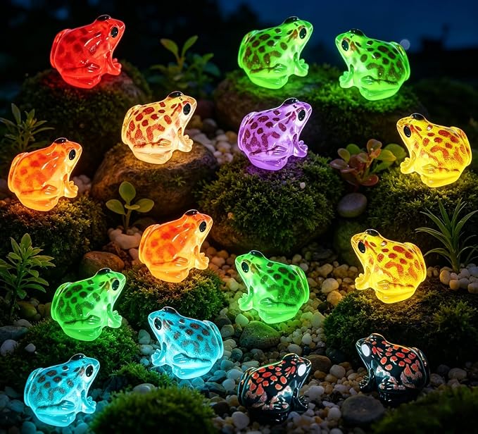 60 Pcs Luminous Resin Frogs Little Frogs Glow in The Dark for Craft,Garden Decor, Home Decorations
