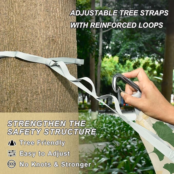 Camping Hammock Outdoor Hammocks for Outside Yellow Ginkgo Leaves Beach Trees Portable Lightweight with Pockets Tree Straps Indoor