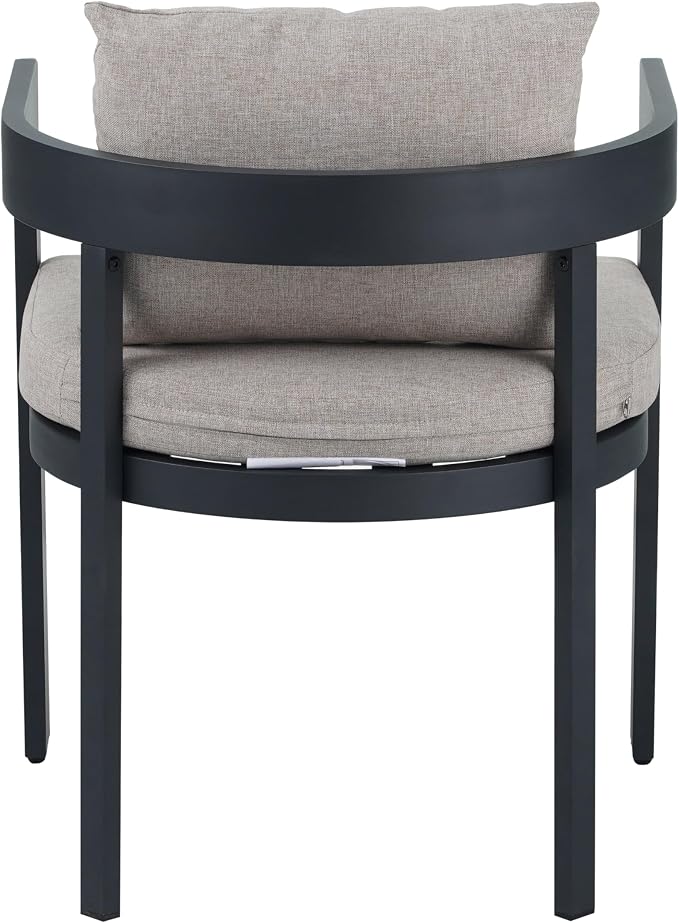 Christopher Knight Home Elko Acacia Wood Outdoor Dining Set for 6, Wooden 7 Piece Patio Dining Table Set, Outdoor Metal Dining Chair and Table Set with Cushion, Patio Furniture Set, Teak+Dark Gray