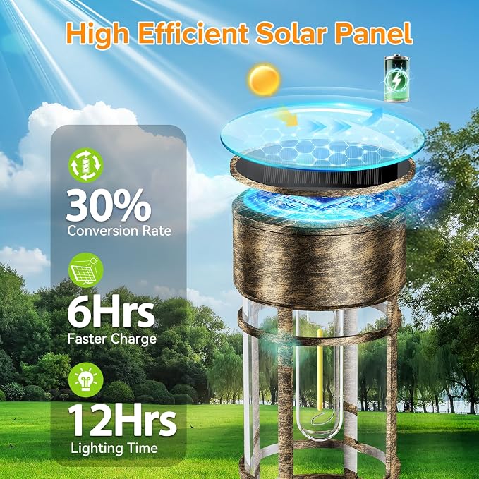 LETMY 12 Pack Brown Solar Pathway Lights Outdoor, Bright Solar Lights Outdoor Waterproof IP65, Solar Garden Lights Outdoor for Yard Walkway Driveway Landscape Garden Decor (Bronze)