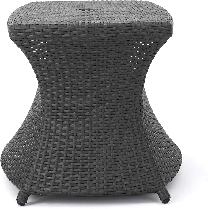 Christopher Knight Home Banta Outdoor Wicker Side Table (Grey)
