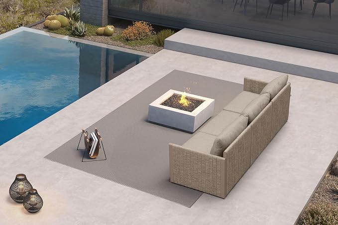 PURPLE LEAF 3 Pieces Small Conversation Set All Weather Outdoor Couch Sectional Set with Cushion Patio Conversation Sets for Garden Poolside Backyard Beige