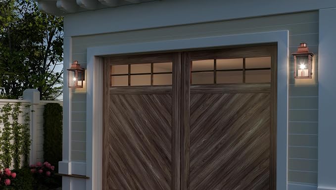 Luxury Antique Outdoor Wall Light, Medium Size: 15.3" H x 7.75" W, with French Country Style Elements, Rustic Copper Finish, UQL1413, Longview Collection