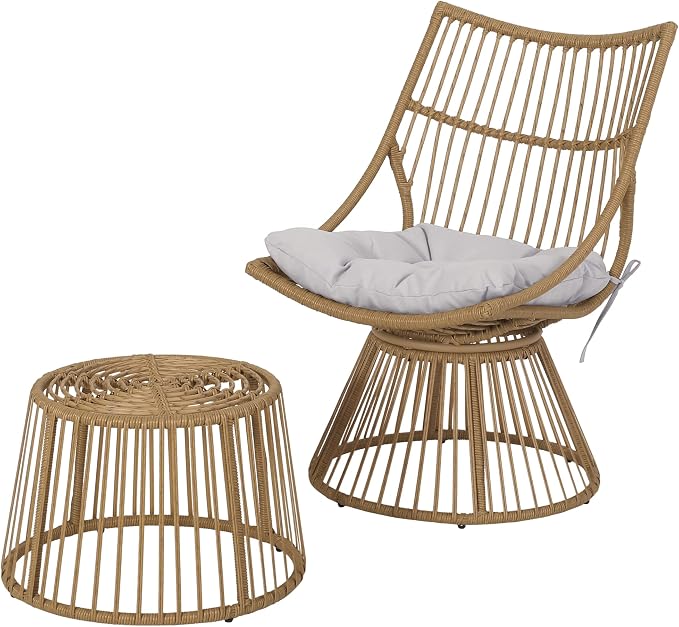 Christopher Knight Home Caryl End Table, Light Brown + Beige