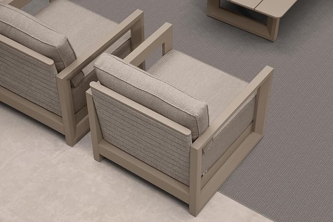 PURPLE LEAF Patio Furniture Set Enclosed Outdoor Couch with 9.6" Thick Cushion and Soft Pillows 12 Piece Outdoor Sectional Sofas Modern Outdoor Conversation Sets for Yard Porch Deck Poolside, Khaki