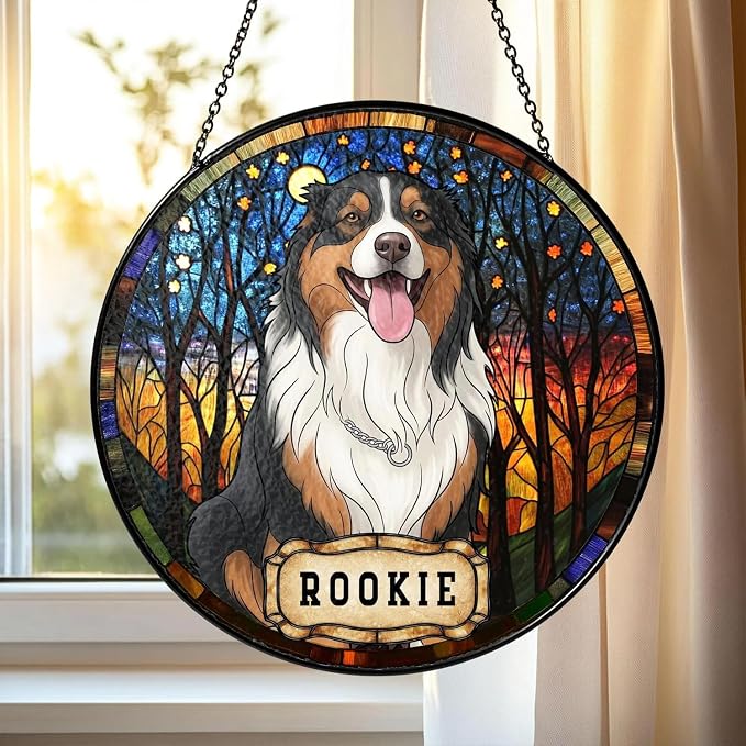 Personalized Pet Memorial Suncatcher Dog Cat, Pet Memorial Suncatcher, Custom Pet Loss Suncatcher, Gifts for Dog Lovers