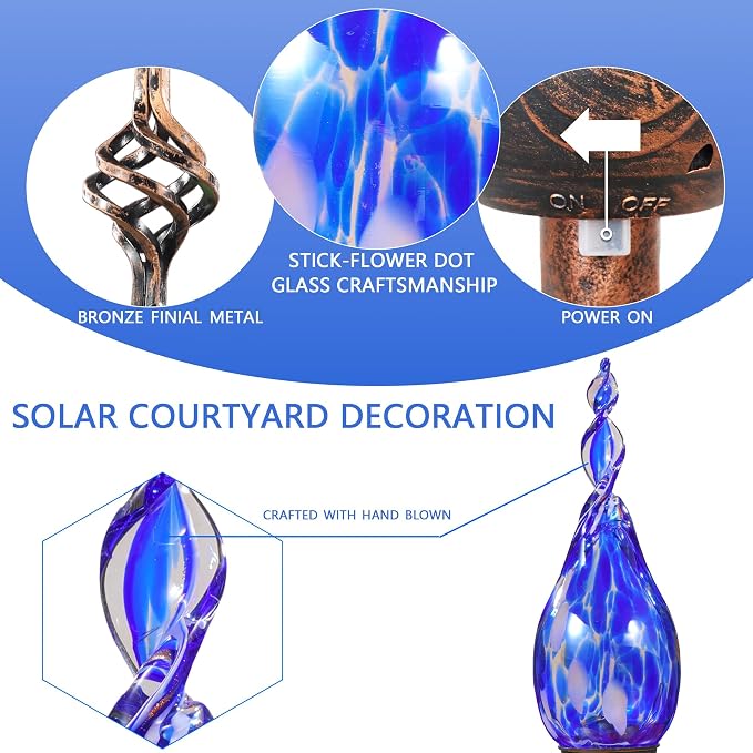 Garden Stakes Decorative, Solar Powered Outdoor Lights, Flame Solar Stake Lights, Waterproof Decorative Pathway Lawn Outdoor Ornament