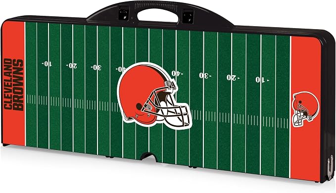 PICNIC TIME NFL Picnic Table Portable Folding Table with Seats and Umbrella