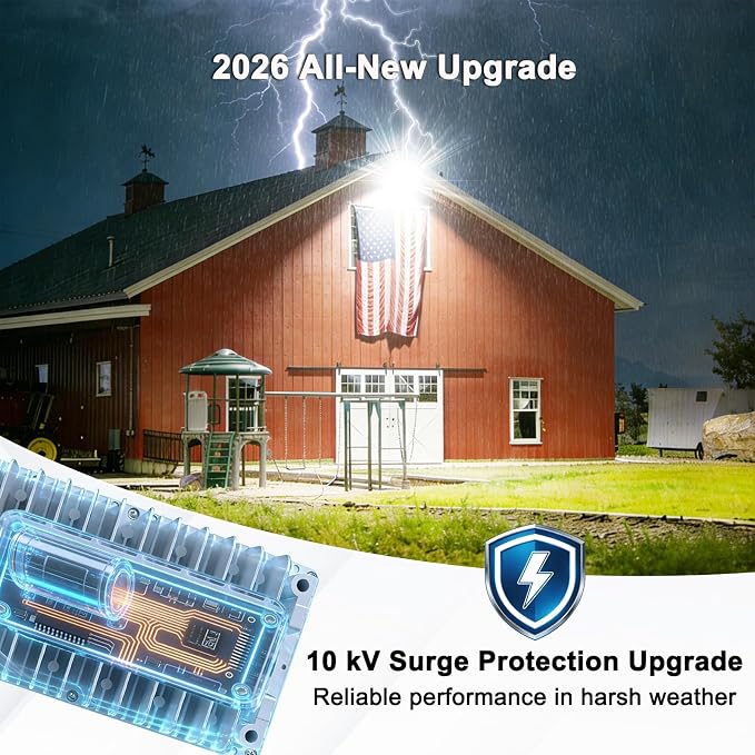 Kekeou 600W LED Stadium Lights, 300W 2-Pack 84000LM 6500K Arena Flood Light | IP67 Waterproof & Rugged, Flicker-free, 10KV surge. 180° Adjustable, 120° Wide Beam Angle for Basketball Courts/Parking