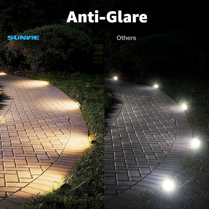 SUNVIE 5W 3000K Low Voltage Well Lights Landscape LED in Ground, 6 Pack | 12-24V AC/DC, Anti-Glare, Die-cast Aluminum, Waterproof, Fastlock2 Wire Connectors, Landscape Lighting for Walkway, Pathway