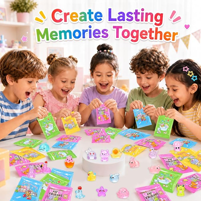 EKisemio 220Pcs Mini Resin Animals Blind Bags, Glow Mystery Figures Bags | Luminous Animals Figures Variety Pack , Glow in The Dark Designs, for Kids’ Collecting, Hide Games, Classroom Rewards