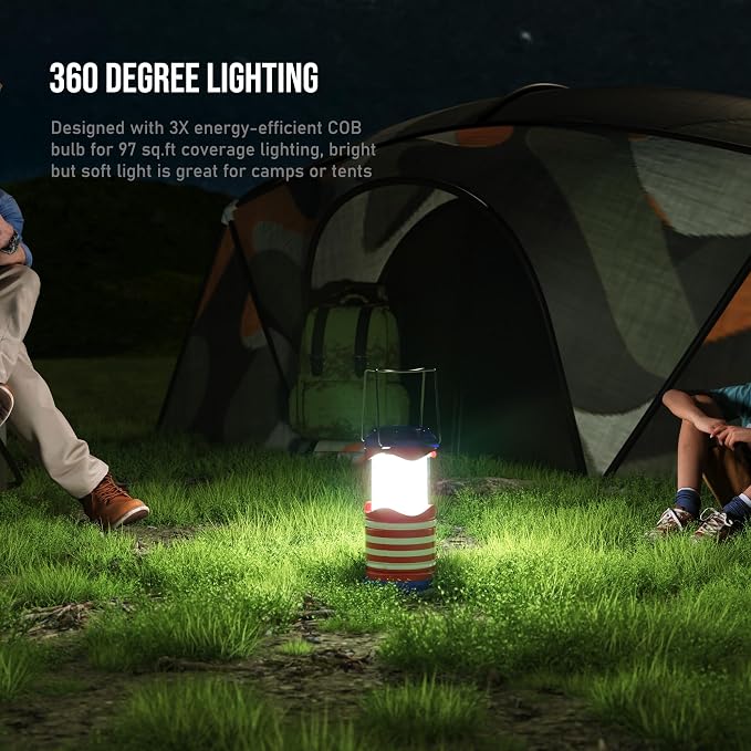 Lichamp LED Camping Lantern, 4 Pack Battery Powered Flashlight for Power Outages, Portable Collapsible Hanging Light Essential for Home, Outdoor, Emergency Lamp Survival Kit Gear for Hurricane, C2