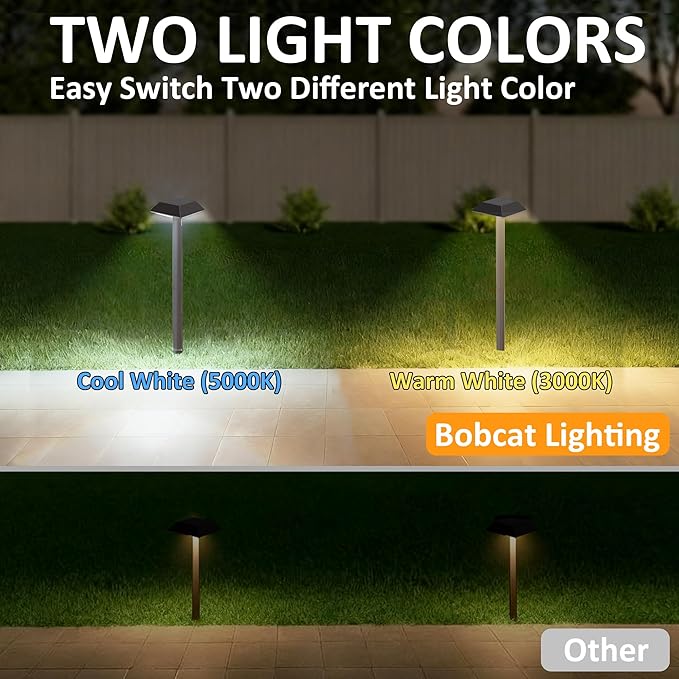 Super Bright 300 Lumens Solar Pathway Lights Outdoor, 2 Lighting Color Modes Warm White & Daylight, Waterproof Landscape LED Lighting for Walkway, Garden, Driveway, Yard – Easy Installation (4 Pack)