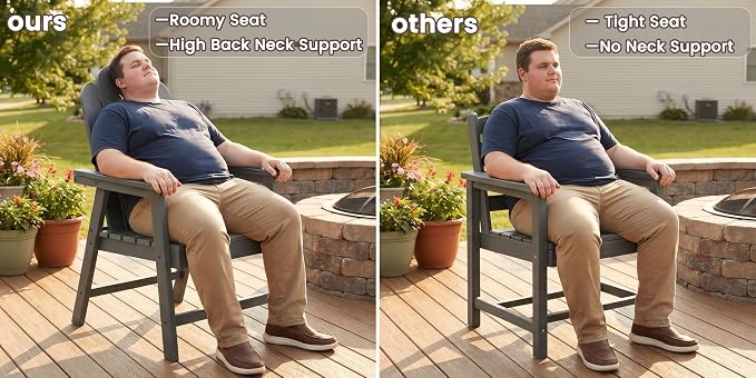 9 Piece HDPE Outdoor Dining Set for 8, Patio Table Chairs,Navy | 89.4” table,8 person outdoor table and chairs set, fade resistant HDPE, strong structure built for backyard entertaining