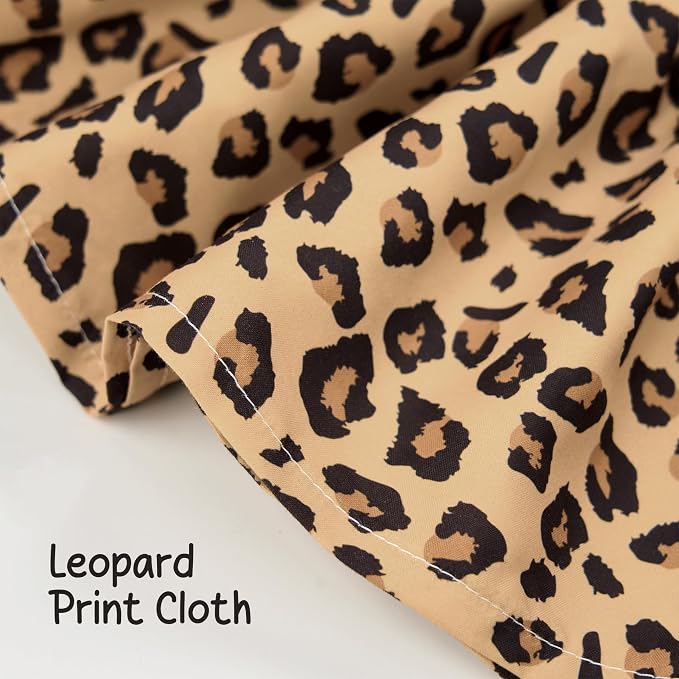 Leopard Bikini Porch Goose Outfit Set for 23 Inch Goose Statue, Swimsuit with Bow Eyelashes Lace Sunglasses Strap, Wild Style Summer Goose Clothes Decor (Leopard)