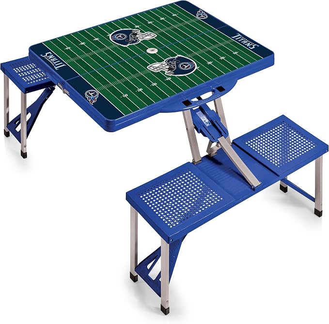 PICNIC TIME NFL Picnic Table Portable Folding Table with Seats and Umbrella