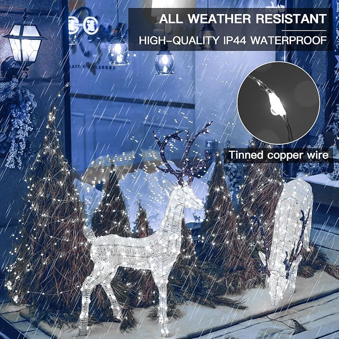 Solar Fairy Lights Outdoor Waterproof, 2 Pack 33ft 100 LED Solar Twinkle Lights, 8 Modes White Solar Christmas Lights for Backyard Trees Patio Deck Garden Birthday Party Wedding Decorations
