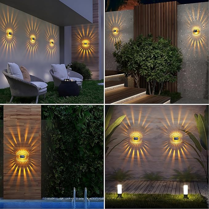 LYHOPE Solar Fence Lights Outdoor, IP65 Waterproof Solar Light for Outside, 12 Pack Deck Light for Backyard, Railing, Patio, Deck Fence, Stair Railings and Wall (Warm Yellow)