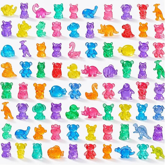 DIYDEC 180Pcs Mini Resin Animal 50 Styles Tiny Resin Animals to Hide,Small Plastic Figurines for Vase Fillers Micro Dollhouse Aquarium Decorations
