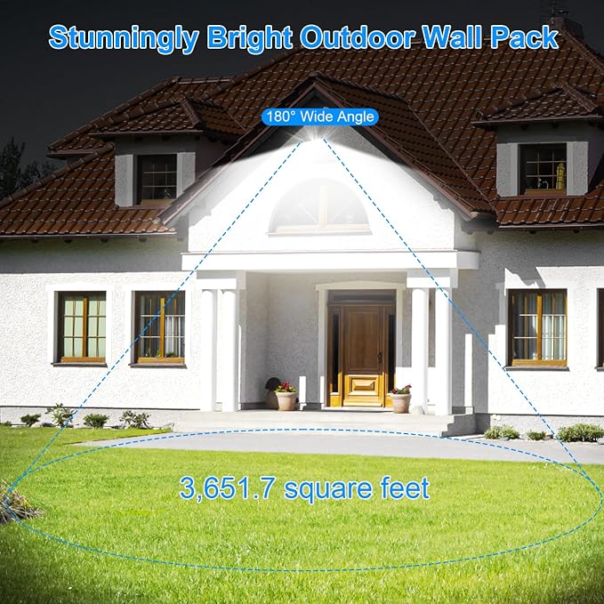 18000LM Modern Security Flood Light, 360° Rotatable Areas Lighting | 4Pack,120W 5000K, IP65 Waterproof, Ani-Rust, Wall Mount Outdoor Wall Light for Yard, Building, House