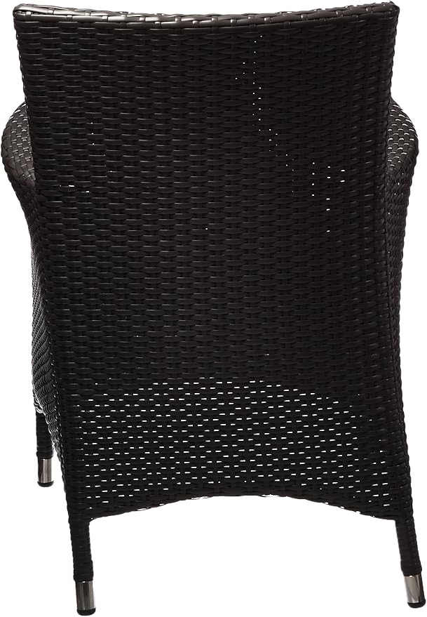 Modway Convene Wicker Rattan Outdoor Patio Dining Armchair with Cushion in Espresso Turquoise