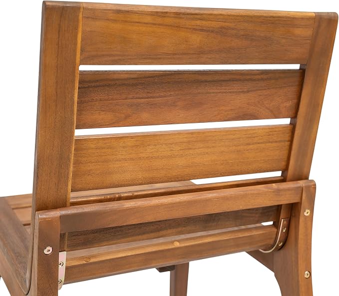 Christopher Knight Home 7-Piece Outdoor Dining Set, 70" Acacia Wood Patio Table with 6 Slatted Dining Chairs, Teak Finish Large Outdoor Table and Chairs Set for Garden Backyard Deck Porch